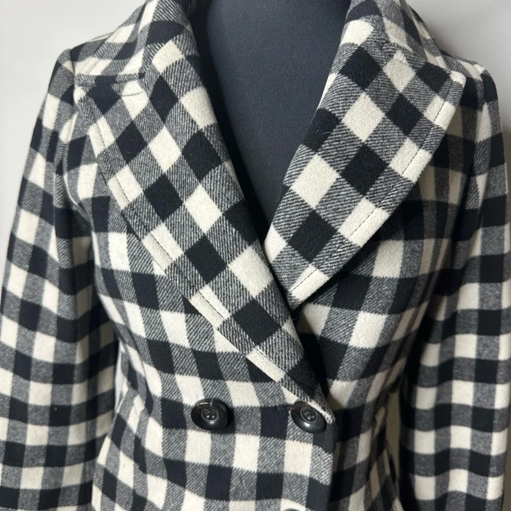 Club Monaco Women's Black and White Checkered Jacket